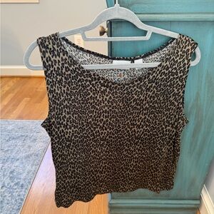 Chico's Black and Tan Leopard Print Tank Top
